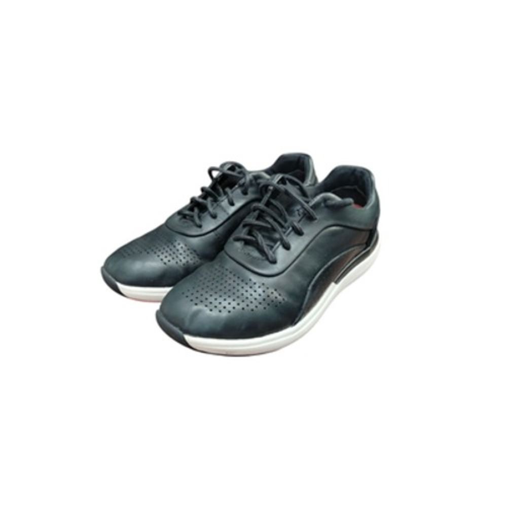 Clarks Unstructured Wavewalk Shoes Womens Size 5M Black Leather Walking Sneakers - Picture 9 of 11